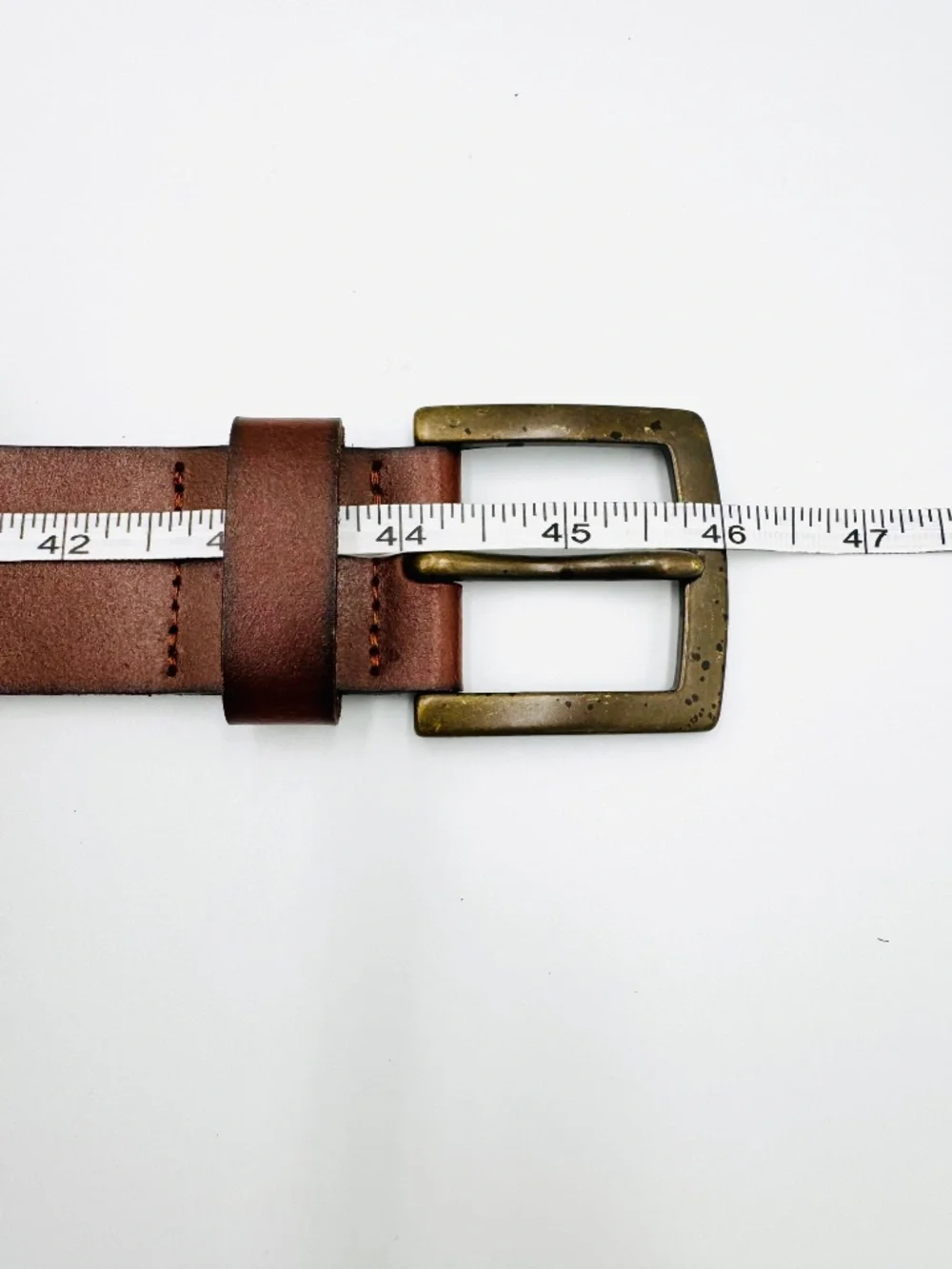 Vintage Eddie Bauer Belt Women's L Brown Leather Floral Cutout Aged Brass Buckle